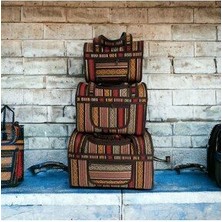 Otantik Valiz & Bavul Seti, Etnik Desen, Yöresel Çanta, Dokuma Valiz