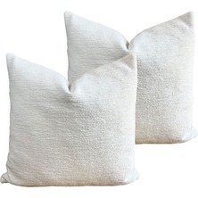 Arasta Design 2'Li Set Puffy Kırlent Kılıfı, Bukle Kadife, Teddy Dekoratif Kırlent Kılıfı, 43x43 Cm