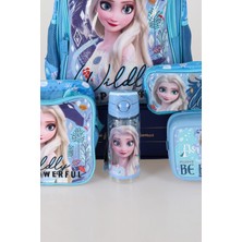 Elsa Dekomus Lisanslı Elsa Frozen Okul Çantası Kalem Çantası Beslenme Çantası Beslenme Kabı ve 500 ml Matara Okul Seti