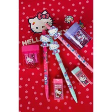 Hello Kitty Yeni Sezon Lisanslı Hello Kıtty Versatil Uçlu Kalem 0.7 Mm,çift Bıçaklı Oval Kalemtraş ve Silgi Seti