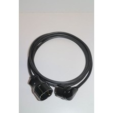 3K Özgür Elektrik Siyah Topraklı Seyyar Uzatma Kablosu Ara Kablo 7 Metre