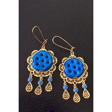 Agai Silver Yedi Delikli Telkari Süryani Nazar Boncuğu Gümüş Küpe