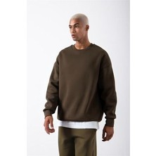CMZ Collection Erkek Bisiklet Yaka Oversized Sweatshirt