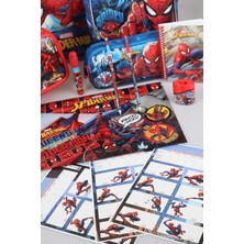 Marvel Spider-Man Lisanslı Spıderman Okul Beslenme Ve Kalem Çantası Matara Beslenme Kabı Ile Full Kırtasiye Seti