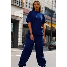 CMZ Collection Kadın Bisiklet Yaka Pijama Takımı Kısa Kollu Reşmeli