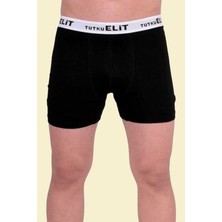 Tutku Elit Erkek Siyah Füme Lacivert 3'lü Paket Elastan Modal Spor Boxer