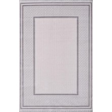 Artemis Halı Mina 09099C Krem Gri Çizgi Desenli Bambu Halı