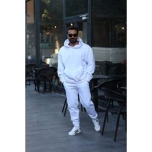 CMZ Collection Erkek Oversized 3 Iplik Içi Şardonlu Kapşonlu Kanguru Cepli Lastikli Paça Jogger Eşofman Takımı