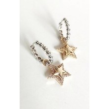 Accessorize Çift Renkli Yıldız Küpe Gold