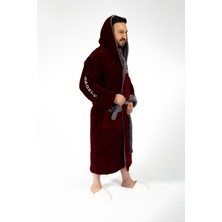 Milays Life Home Collection Welsoft Ultra Lüks Ve Ultra Yüksek Kaliteli  Erkek Sport Nakış Uzun Tip .Çift  Renk Sabahlık Bornoz