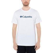 Columbia CS0287  Csc M Basic Big Logo Brushed SS Tee Tişört Beyaz Renkli Erkek Kullanımı İçin M Beden