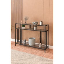 Dekopratik Venedik 100 cm Dresuar Füme Camlı Metal Konsol Kahve Renkli Şık Tasarım