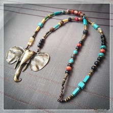 Z Jewelry Art Jarıah - Etnik ve Otantik Bohem Kadın Erkek Fil Kolye