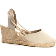 Star Tombis Elişi Bej Kadın Dolgu Topuk Espadril Handmade