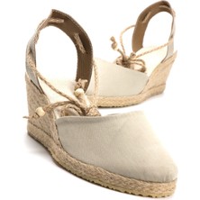 Star Tombis Elişi Bej Kadın Dolgu Topuk Espadril Handmade