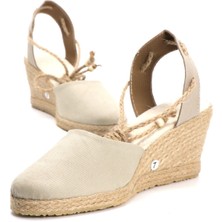 Star Tombis Elişi Bej Kadın Dolgu Topuk Espadril Handmade
