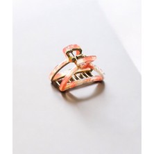 Aymeta Kadın Minik Altın Detaylı 4 cm Kemik Mandal Toka