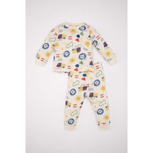 DeFacto Erkek Bebek Pijama Takım Baskılı Penye Uzun Kollu Üst Beli Lastikli Uzun Alt D1766A524AU