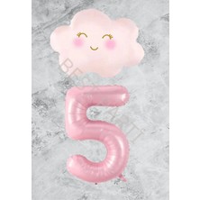 Best Parti Pembe Rakam Bulut Folyo Balon Seti Yaş 5