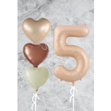 Best Parti Kum Beji Kalp Rakam Folyo Balon Seti 5 Yaş