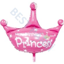 Best Parti Prenses Taç Folyo Balon Pembe 70  cm