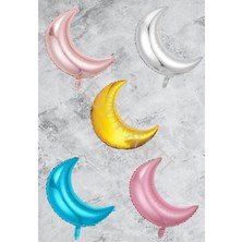 Best Parti 5 Adet Karışık Renk Ay Şeklinde Folyo Balon 45 x 38  cm