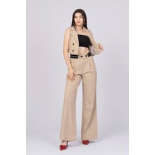 MissVina Poplin Garnili Yelek Panatolon Takım