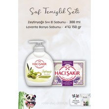 Hacı Şakir Zeytinyağlı  Sıvı Sabun 300 Ml, Lavanta Kokulu Banyo Sabunu 4 x 150 gr ve Rosıe