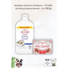 Hacı Şakir Hindistan Cevizi Sıvı El Sabunu 1500 Ml,  Gül Kokulu Banyo Sabunu 4 x 150 gr ve Rosıe