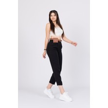 MissVina Mini Çanta Kemer Detaylı Keten Kumaş Dabıl Paça Kısa Pantolon