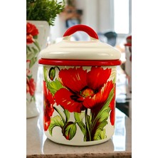 Inci Emaye Emaye Kavanoz Kapaklı -2litre-Baharatlık, Çeyiz, Hediye, Yoğurt Mayalama, Çok Amaçlı Kavanoz