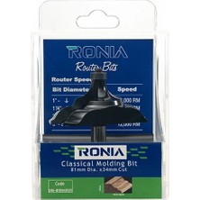 Ronia Ahşap Freze Bıçakları 21B-81034012C Rulmanlı Sert Zemin  Motif Freze Ucu Sap(D): 12 mm