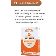 New Life Metilkobalamin B12 Plus 1000 Mcg 30 Dilaltı Tablet - 4 Adet