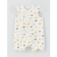 LC Waikiki Lcw Baby Bisiklet Yaka Desenli Kız Bebek Tulum