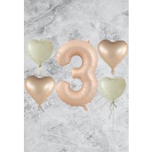 Rönesans Parti Kum Beji Rakam Kalp Folyo Balon Seti Yaş 3