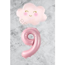 Rönesans Parti Pembe Rakam Bulut Folyo Balon Seti Yaş 9