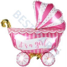 Rönesans Parti Bebek Arabası Folyo Balon Pembe 65 x 55