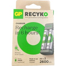 Gp Recyko USB Aa-Aaa Şarj Cihazı + Recyko 2600 Series 2600 Mah Aa Kalem Pil 2'li