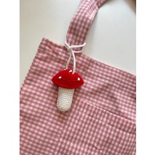 Amigurumi Örgü Mantar Lip Balm Kılıfı, Lip Gloss Kılıfı, Çanta Aksesuarı, El Yapımı Hediyelik