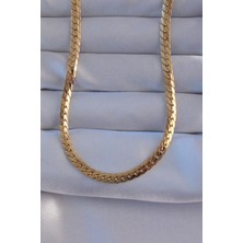 Clariss 316L Çelik Gold Renk Yassı Burgu Zincir Model Kolye