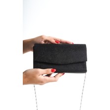 Moda Değirmeni Siyah Simli Kadın Simli Abiye Çanta BG1190-310-0001