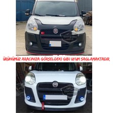 ŞüsCarOto Aksesuar Fiat Doblo D3 2010-2015 Uyumlu Üniversal Mercekli Angel Sis Farı Metal Su Geçirmez 76 mm Sarı Halkalı Gündüz Farı Angel Eyes 2 Adet