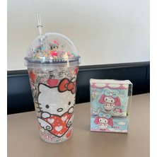 Twotwo Hello Kitty ve Mini Defter Pipetli Bardak,suluk-Soğuk Içecek Suluk,kokteyl Için,çocuk Hediye