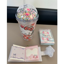 Twotwo Hello Kitty ve Mini Defter Pipetli Bardak,suluk-Soğuk Içecek Suluk,kokteyl Için,çocuk Hediye