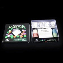 Adm Store 2 Adet Iskambil Poker Çipi 100 Çipli Oyun Fişli Profesyonel Poker Seti Metal Kutulu Rakamlı Sayılı