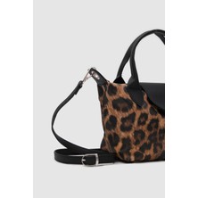 Shule Bags Tiger Small Leopar Desen Omuz Çantası