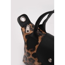 Shule Bags Tiger Small Leopar Desen Omuz Çantası