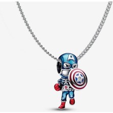 Poseidons Jewellery Kaptan Amerika Charm Kolye Seti
