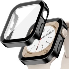 Quse Apple Watch Seri 9-8-7 45MM Uyumlu Kavissiz Suya Dayanıklı Kasa Koruyucu Siyah