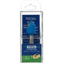 Ronia Ahşap Freze Bıçağı 09-18007508V90 V Kanal Açma Freze Ucu Sap(D): 12 mm